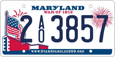 MD license plate 2AO3857