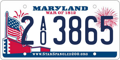 MD license plate 2AO3865