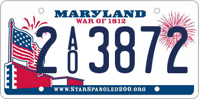 MD license plate 2AO3872