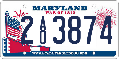 MD license plate 2AO3874