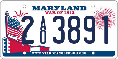 MD license plate 2AO3891
