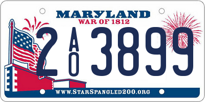 MD license plate 2AO3899