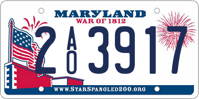 MD license plate 2AO3917