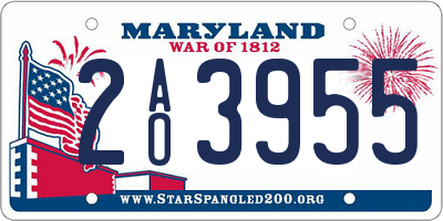 MD license plate 2AO3955