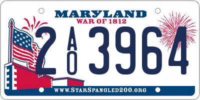 MD license plate 2AO3964