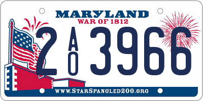 MD license plate 2AO3966