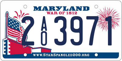 MD license plate 2AO3971