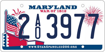 MD license plate 2AO3977
