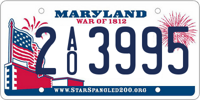 MD license plate 2AO3995