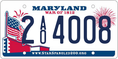 MD license plate 2AO4008