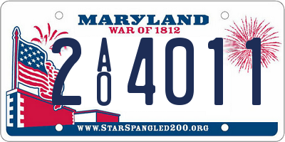 MD license plate 2AO4011