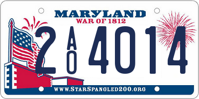 MD license plate 2AO4014