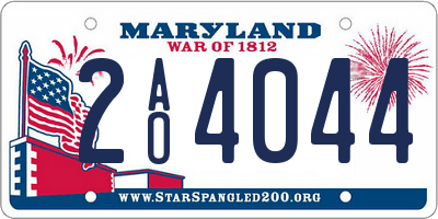 MD license plate 2AO4044