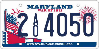 MD license plate 2AO4050