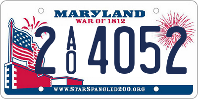 MD license plate 2AO4052