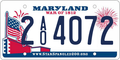 MD license plate 2AO4072