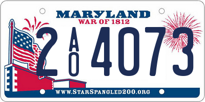 MD license plate 2AO4073