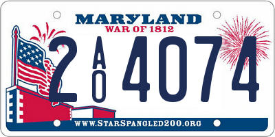 MD license plate 2AO4074