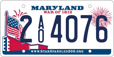 MD license plate 2AO4076