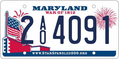 MD license plate 2AO4091