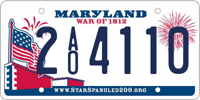 MD license plate 2AO4110