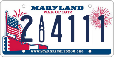 MD license plate 2AO4111