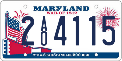 MD license plate 2AO4115