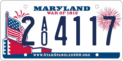 MD license plate 2AO4117
