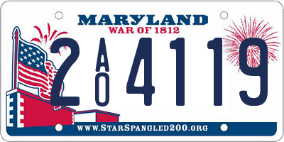 MD license plate 2AO4119