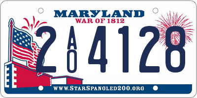 MD license plate 2AO4128