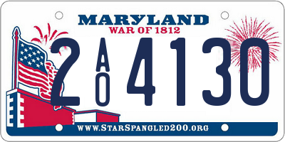 MD license plate 2AO4130