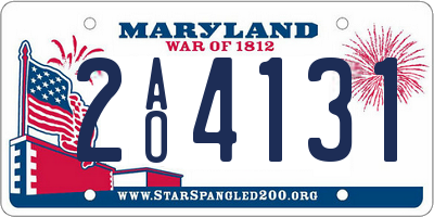 MD license plate 2AO4131
