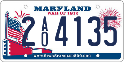 MD license plate 2AO4135