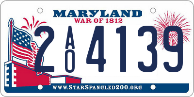 MD license plate 2AO4139