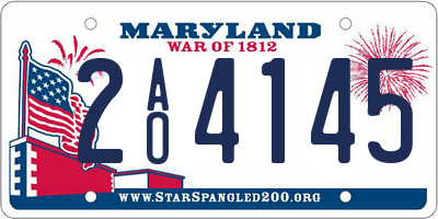 MD license plate 2AO4145