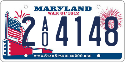 MD license plate 2AO4148