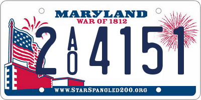 MD license plate 2AO4151