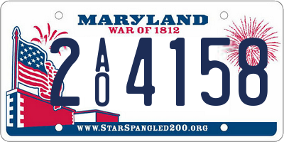 MD license plate 2AO4158