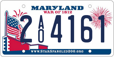MD license plate 2AO4161