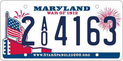 MD license plate 2AO4163