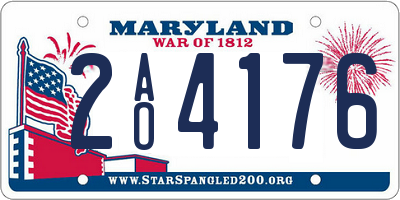 MD license plate 2AO4176