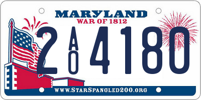 MD license plate 2AO4180