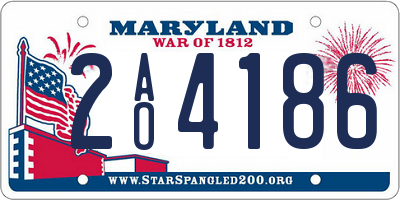 MD license plate 2AO4186