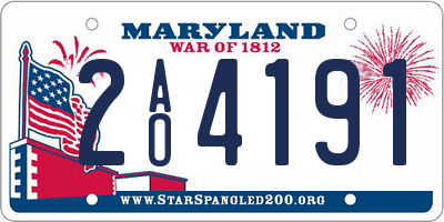 MD license plate 2AO4191