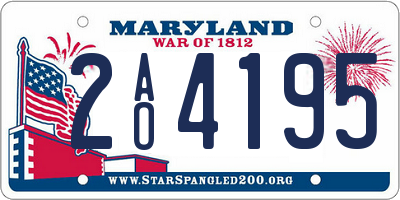 MD license plate 2AO4195