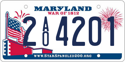 MD license plate 2AO4201