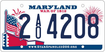 MD license plate 2AO4208