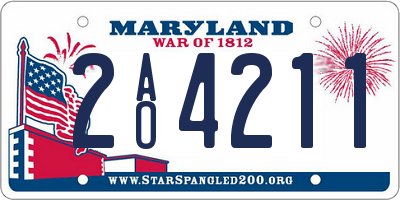 MD license plate 2AO4211
