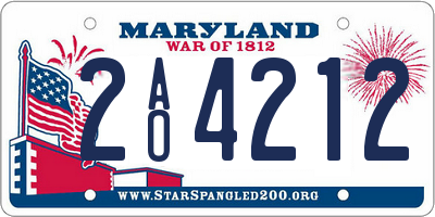 MD license plate 2AO4212