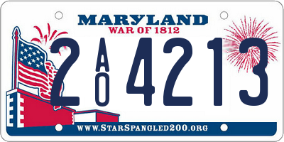 MD license plate 2AO4213